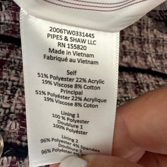 Veronica Beard Size 10 Double Breasted Theron Tweed Blazer Jacket Purple Pink - Picture 8 of 15